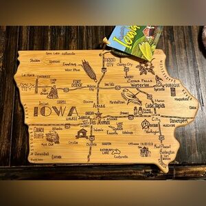 Iowa Shaped Wooden Bamboo Cutting Board